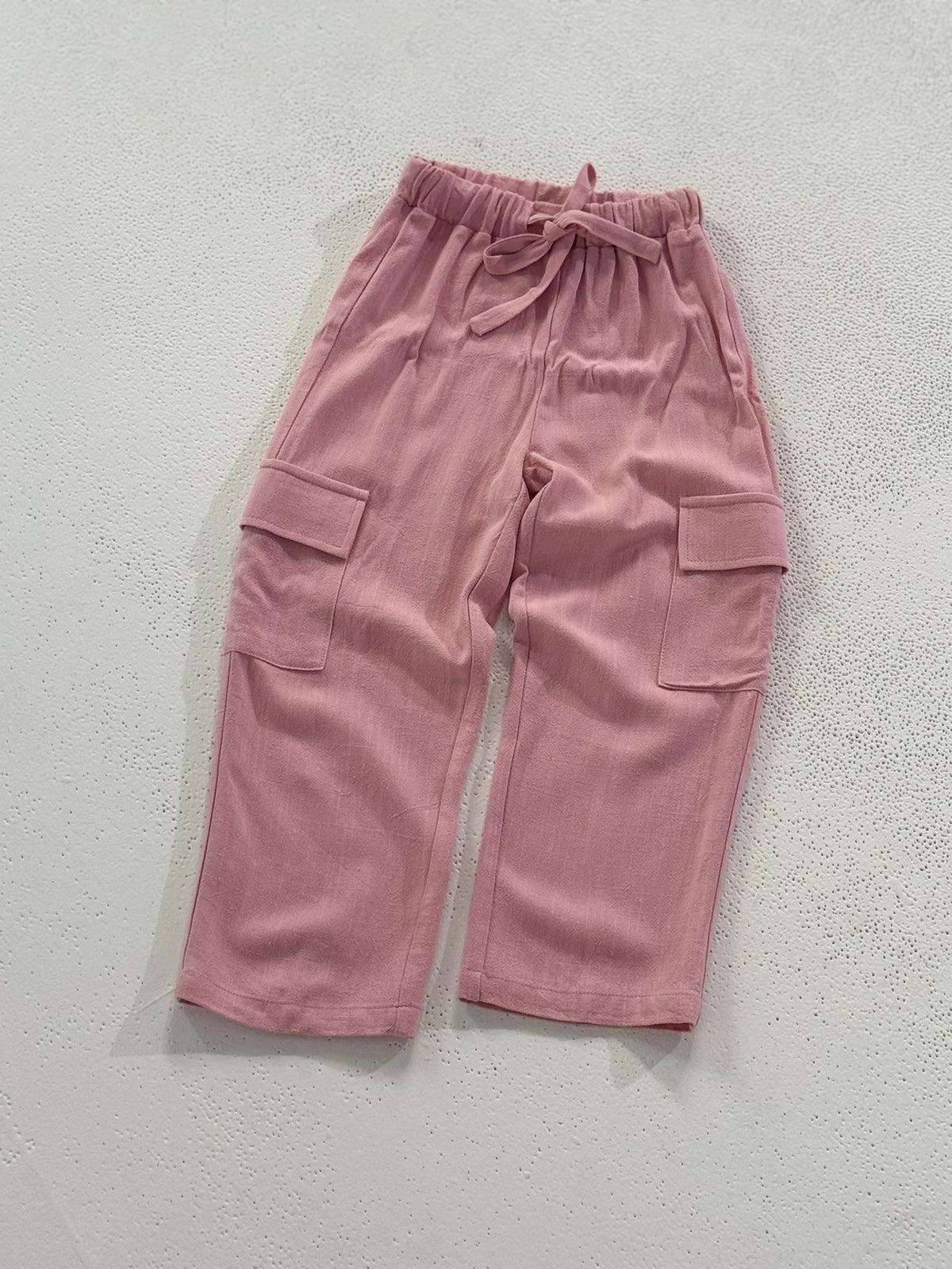 Linen Cargo Pants | Dusty Pink