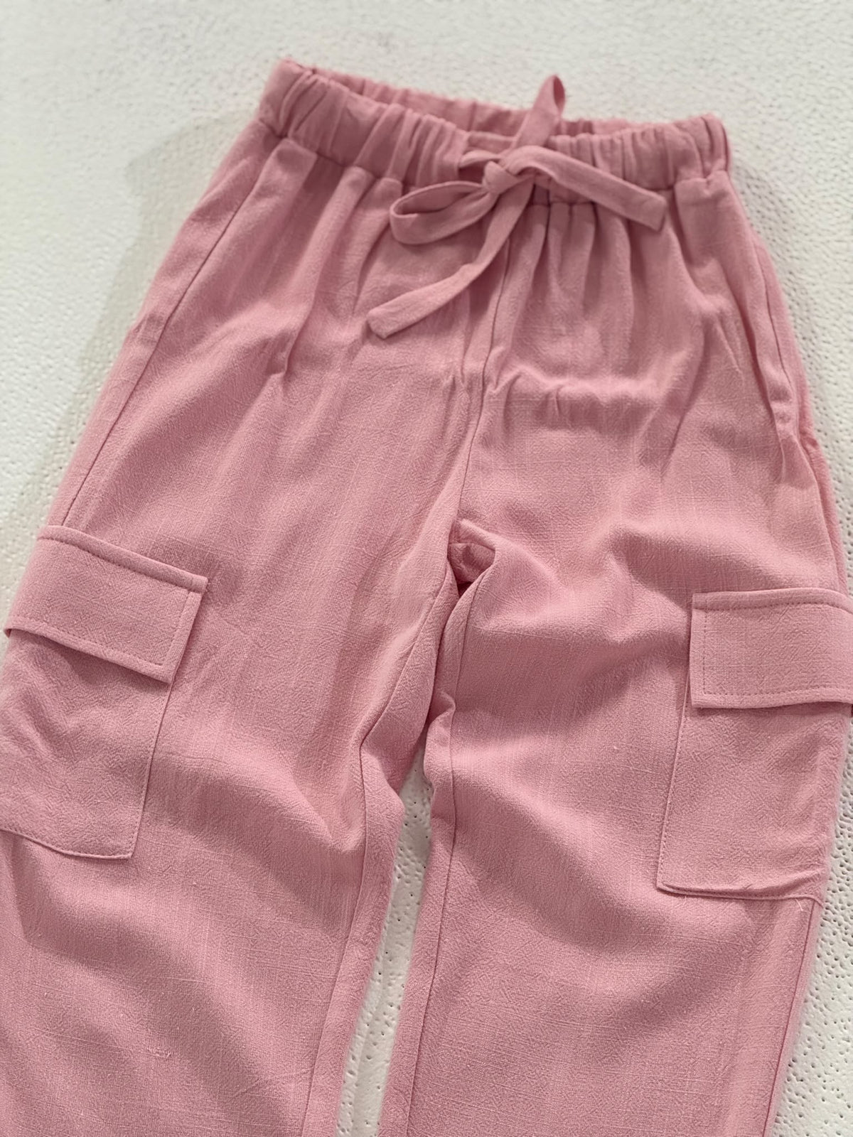Linen Cargo Pants | Dusty Pink