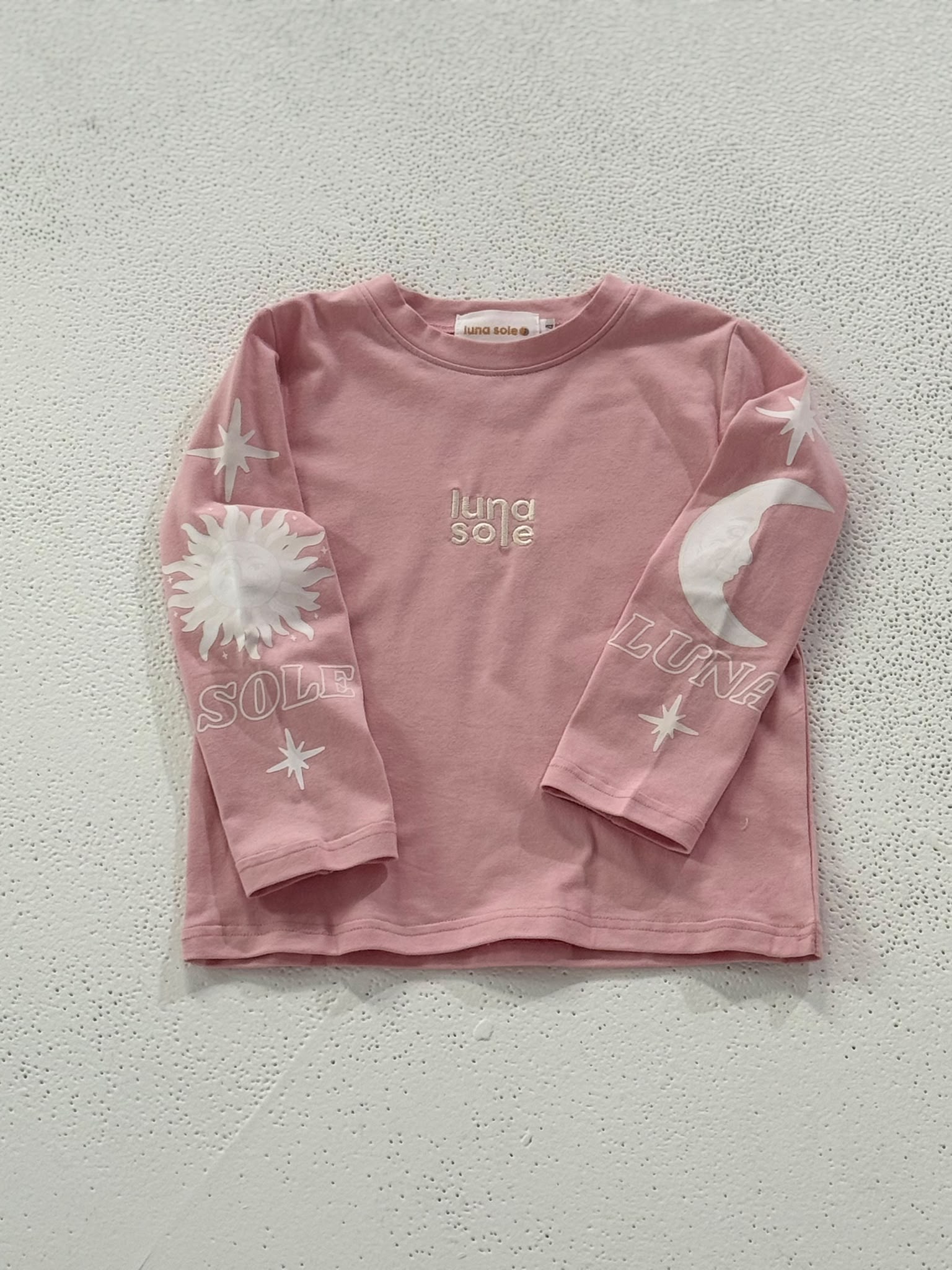 Long Sleeve Printed Tee | Dusty Pink