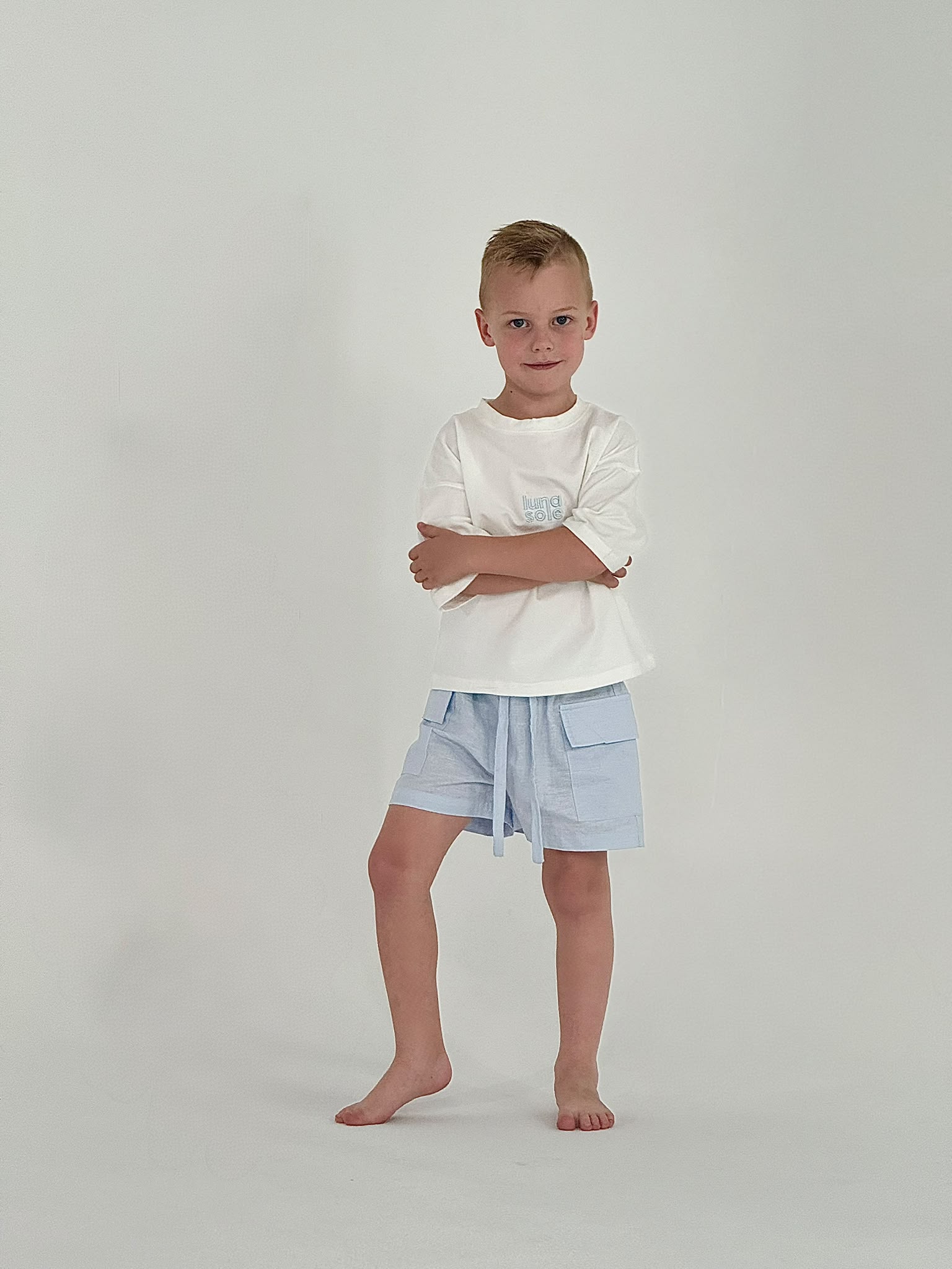 White Tee | Sky Blue