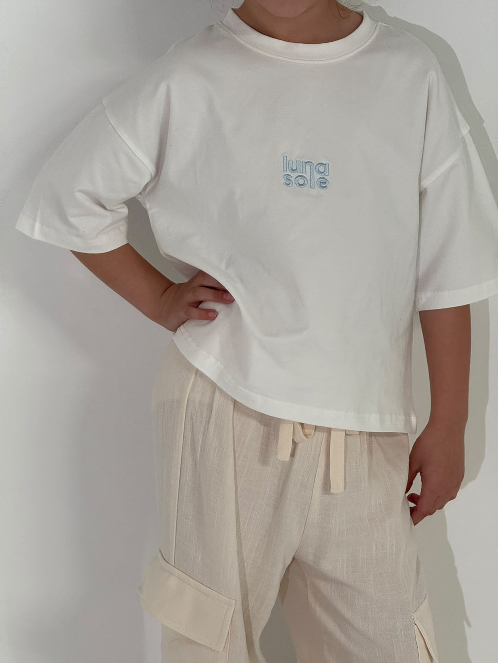White Tee | Sky Blue